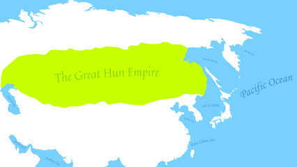  Map of The Great Hun Empire Asia Turkish Country