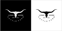 Long Horn Logo Template Vector Vintage, Inspiration Design