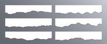Torn Edges Of Paper, Craft Design Elements Vector Collection. Ripped Edges Paper Borders