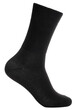 Long black sock on mannequin isolated on white