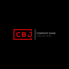 Fototapete - CBJ logo monogram isolated on circle element design template, CBJ letter logo design on black background. CBJ creative initials letter logo concept. CBJ letter  design.