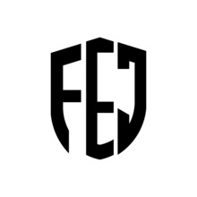 FEJ Letter Logo Design. FEJ Modern Letter Logo With Black Background. FEJ Creative  Letter Logo. Simple And Modern Letter Logo. Vector Logo Modern Alphabet Font Overlap Style. Initial Letters FEJ 