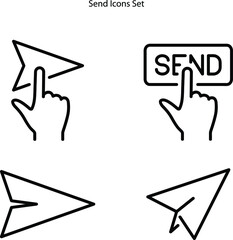 Poster - send icons isolated on white background. send icon thin line outline linear send symbol for logo, web, app, UI. send icon simple sign.