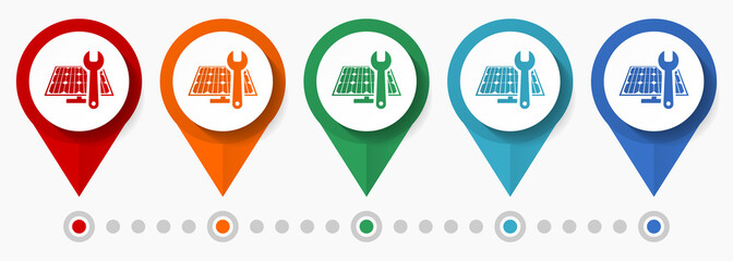 Poster - Renewable energy service concept vector icon set, flat design  pointers, infographic template easy to edit