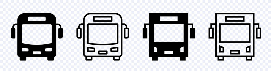 Poster - bus icons set isolated. bus sign. bus station. bus stop. vector