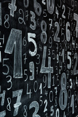 Poster - Background of numbers. from zero to nine. Numbers texture. Finance data concept. Mathematic. Seamless pattern with numbers. financial crisis concept. Business success.