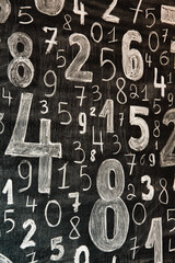 Poster - Background of numbers. from zero to nine. Numbers texture. Finance data concept. Mathematic. Seamless pattern with numbers. financial crisis concept. Business success.