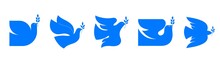 Flying Bird, Dove As A Symbol Of Peace. Support Ukraine, Stand With Ukraine Banner And Poster In Yellow And Blue Colors
