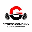 Letter g Logo With barbell template illustration. Fitness Gym logo. fitness vector logo design for gym and fitness.