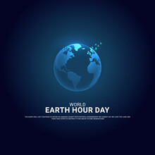 World Earth Hour Day, Creative Concept For Social Media. Vector Illustration, 