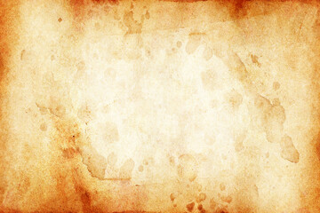 Wall Mural - Old brown paper grunge background. Abstract liquid coffee color texture.