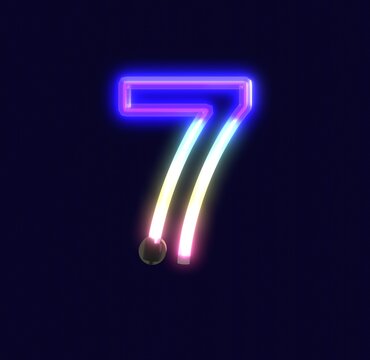 Neon Lights Themed Characters Number 7