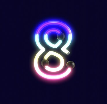 Neon Lights Themed Characters Number 8