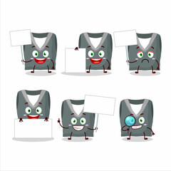 Wall Mural - Gray school vest cartoon character bring information board