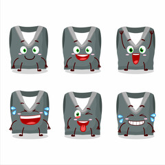 Canvas Print - Cartoon character of gray school vest with smile expression