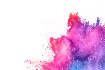 Canvas Print - abstract powder splatted background. colorful powder explosion on white background. colored cloud. c