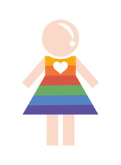 Sticker - woman with lgtbi dress