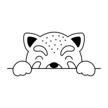 Cartoon Red Panda Face In Scandinavian Style. Cute Animal For Kids T-shirts, Wear, Nursery Decoration, Greeting Cards, Invitations, Poster, House Interior. Vector Stock Illustration