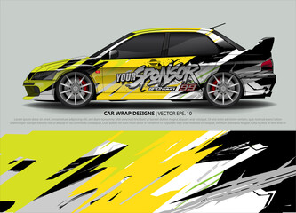 Car wrap decal design vector. abstract Graphic background kit designs for vehicle, race car, rally, livery, sport car