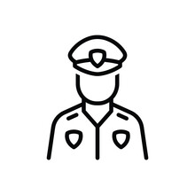 Black Line Icon For Guards