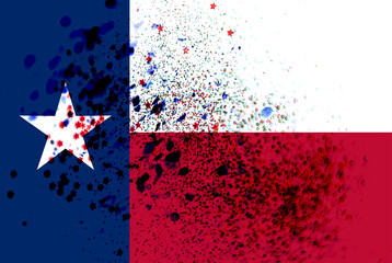 Canvas Print - Texas State Flag Splatter