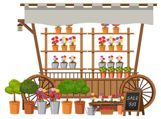 Canvas Print - Flea market concept with plant shop