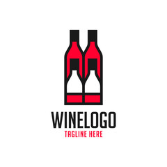 Wall Mural - red wine illustration logo design