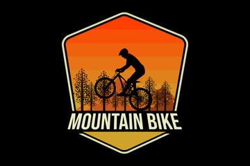 Wall Mural - Mountain Bike Silhouette Design Illustration