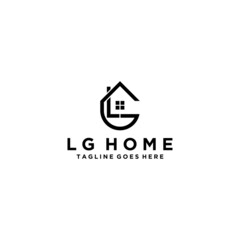 Wall Mural - GL, LG home and real estate logo sign design tempalte