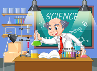 Wall Mural - A scientist experiment in the lab