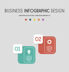 Concept of infographic with business icons. Vector