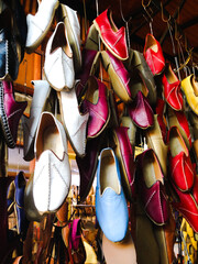 old traditional fabric shoes. gaziantep traditional cultural accessory