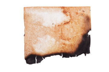 Poster - vintage paper with burnt edges isolated on white background