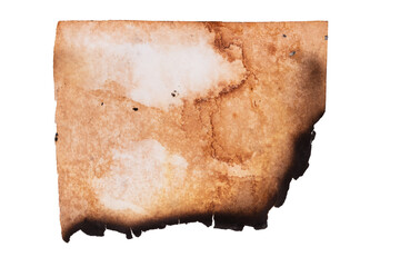 Aufkleber - old paper with burnt edges isolated on white background
