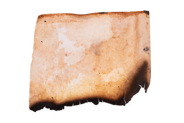 Aufkleber - old paper with burnt edges isolated on white background