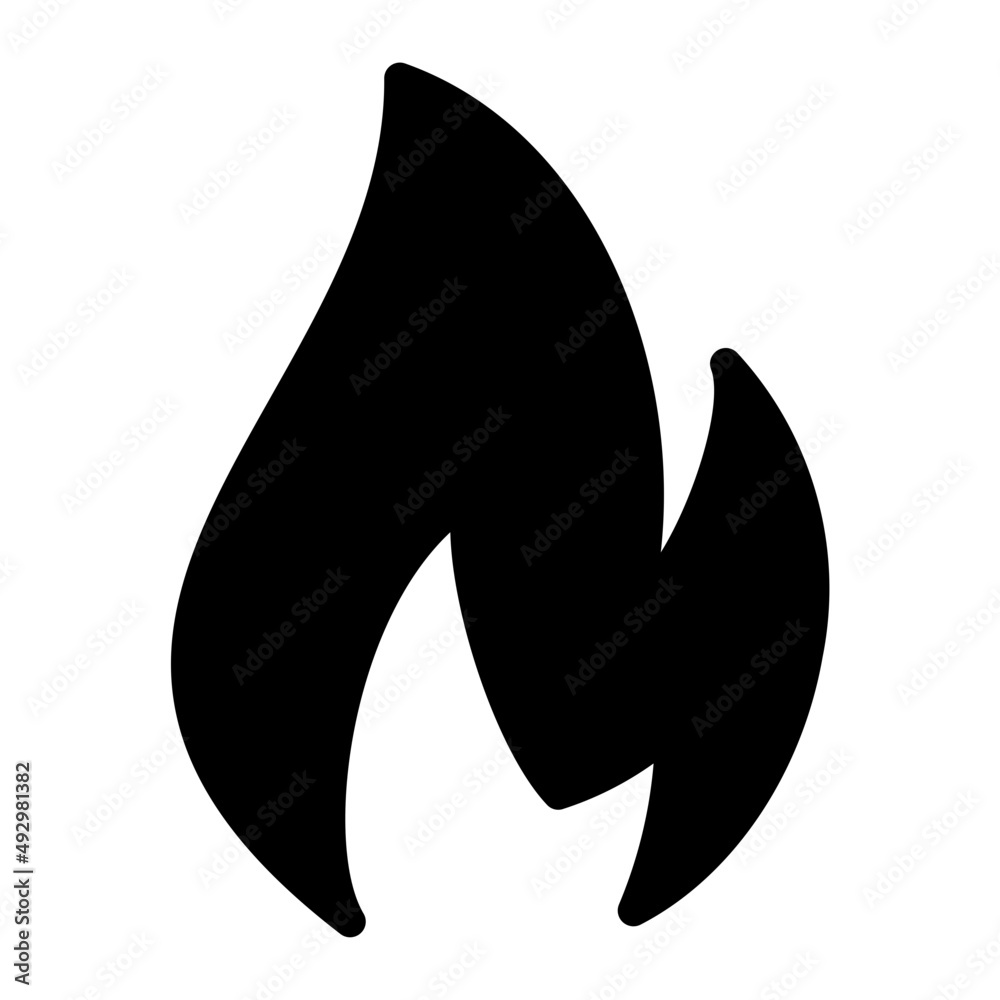 flame glyph icon Stock Vector | Adobe Stock