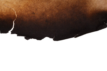 Poster - old paper with burnt edges isolated on white background