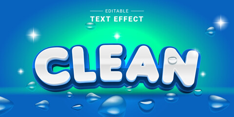 Wall Mural - Editable 3d Text Effect Clean. Vector Graphic Style