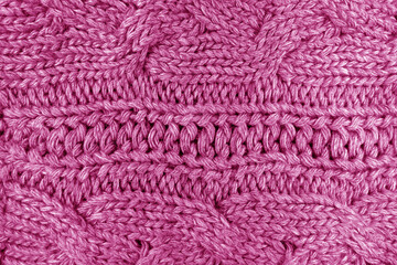 Wall Mural - Warm knitting texture in pink color.