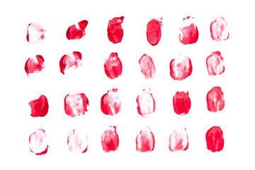Poster - red color fingerprints isolated on white background