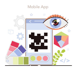 Poster - AR designer online service or platform. Augmented reality visual development