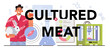 © inspiring.team - Cultured meat typographic header. Biotechnology for bio engineering
