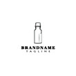 bottle with stopper logo cartoon icon design template black isolated vector cute