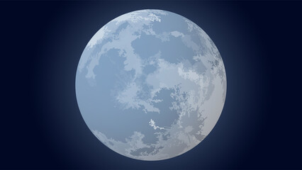 Wall Mural - full blue moon in the night sky.