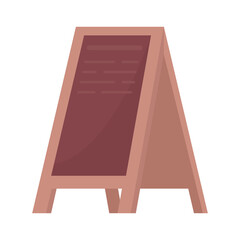 Poster - Outdoor signage stand semi flat color vector object. Full sized item on white. Floor advertising display for cafe and coffee shop simple cartoon style illustration for web graphic design and animation
