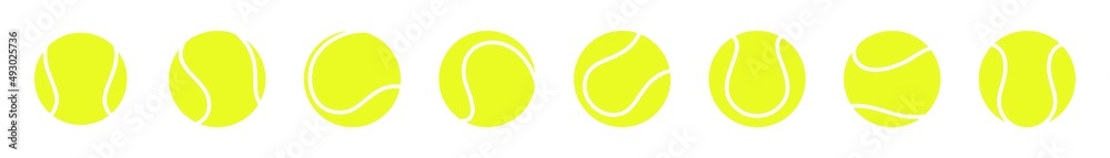 Tennis ball icon set isolated on white background. Tennis ball sport ...