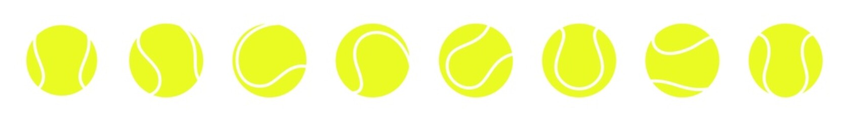 tennis ball icon set isolated on white background. tennis ball sport collection. vector illustration
