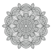 Doodle Zen Tangle Design Mandala Coloring Book Pages For Adults Vector Illustration