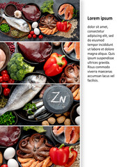 Wall Mural - COllage of food high in zinc.