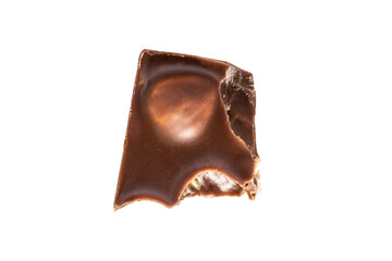Poster - piece of chocolate with peanuts isolated on white background